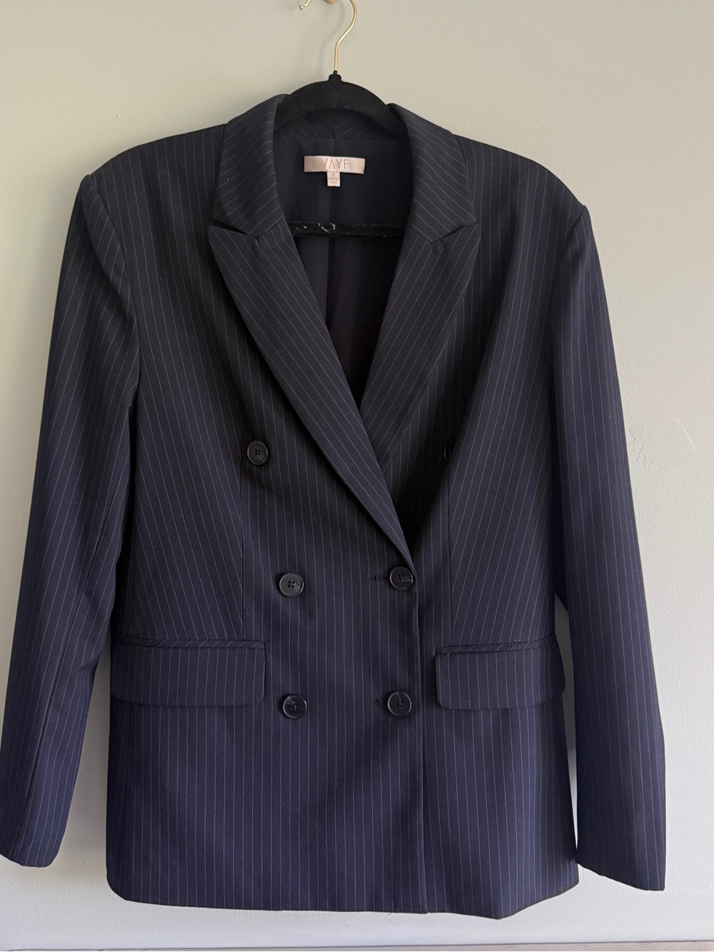 Boyfriend Pinstripe Blazer - Navy